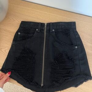 Carmar black mini skirt with zipper